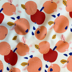 Printed Cotton SATSUMA Off-White / Orange